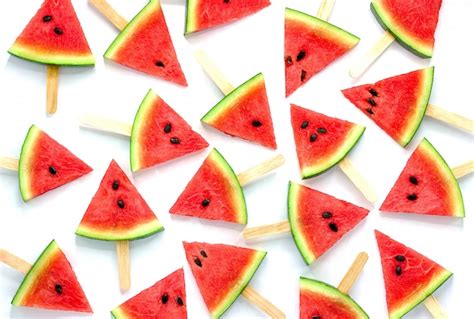 Premium Photo | Watermelon slice popsicles isolated, pattern ...