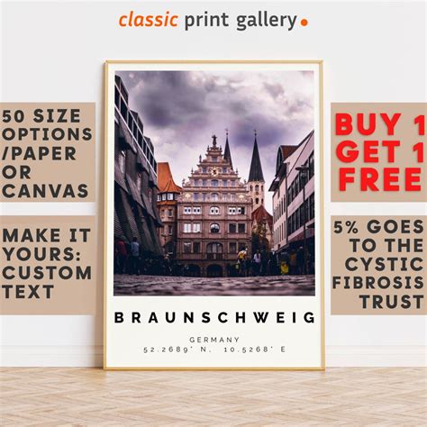 Braunschweig Poster Colorful Print Braunschweig Wall Art Braunschweig