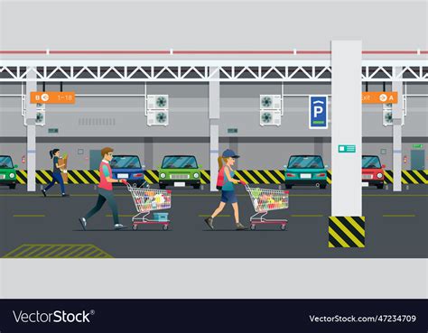 parking   shopping mall royalty  vector image