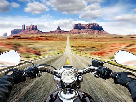 Biker On Road Wallpaper