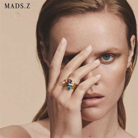 Mads Z Darling Ring 14 Kt Guld M London Blue Topas Str 50 60