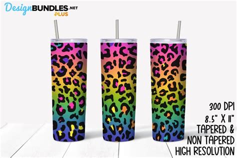 Rainbow Leopard Print Tumbler