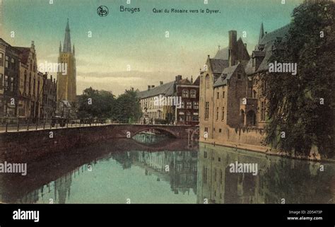 Bruges Westflandern Quai Du Rosaire Vers Le Dyver Usage Worldwide