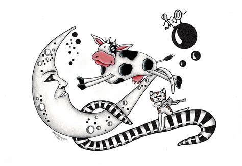 Cow Jumping Over The Moon Coloring Page | Telon Colors