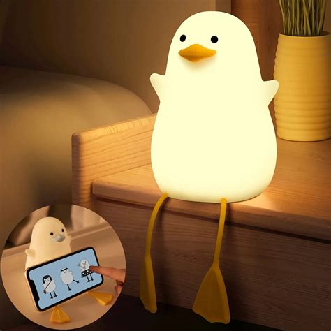 Veilleuse Led En Forme De Canard Mignon Aste Par Usb Lampe En Silicone