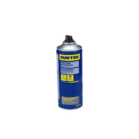 Pintura En Aerosol Negro Brillante 400ml Surtek AES401