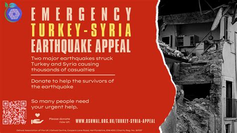 Turkey Syria Earthquake Appeal Oshwal Association Of The U K