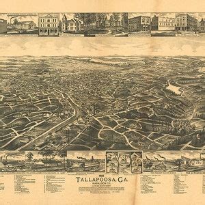 Map Of Tallapoosa Georgia Haralson County Vintage Restoration