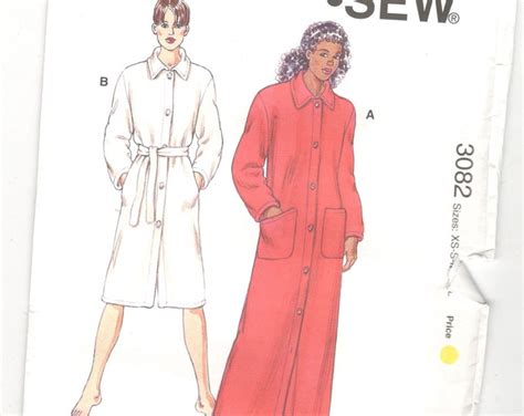 Kwik Sew 3082 Sewing Pattern Misses Robes Size XS S Etsy