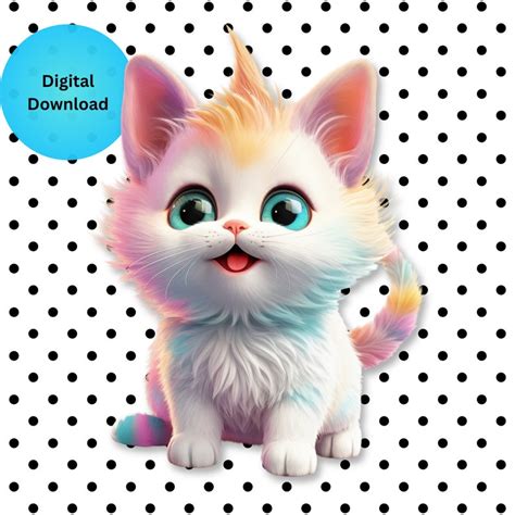 Rainbow Kitten Clipart, Kitten Clip Art, Kitten PNG, Happy Unicorn ...