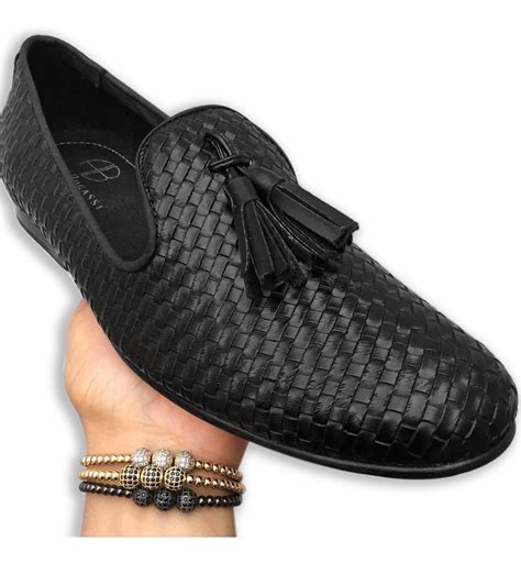 Slipper Negro Tipo Tejido Negro Suela De Cuero 649 00 En Mercado Libre