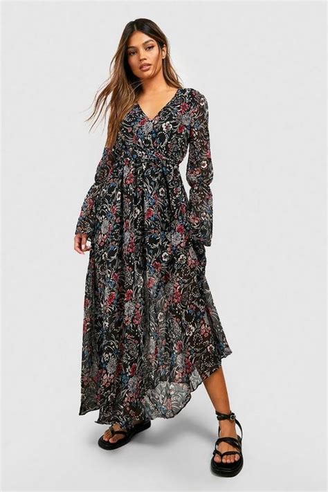 Gabriella Bohemian Tie Detail Maxi Dress Boohoo Uk