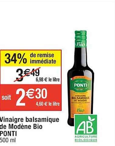 Promo Vinaigre Balsamique De Mod Ne Bio Ponti Chez Cora Icatalogue Fr