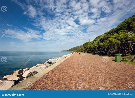 Promenade Walkway of Barcola. Trieste, Italy Stock Photo - Image of ...