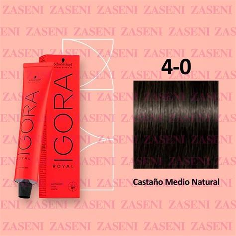 SCHWARZKOPF TINTE IGORA ROYAL 4 0 CASTAÑO MEDIO NATURAL 60ML