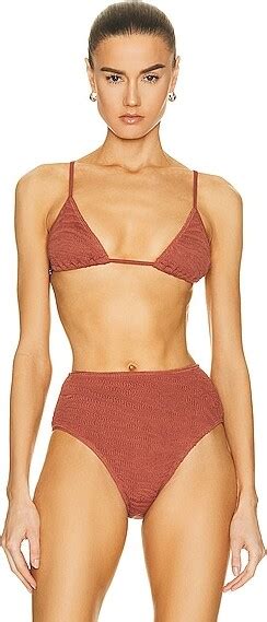 Bondeye Bond Eye Luana Triangle Bikini Top In Brick Shopstyle Swimwear