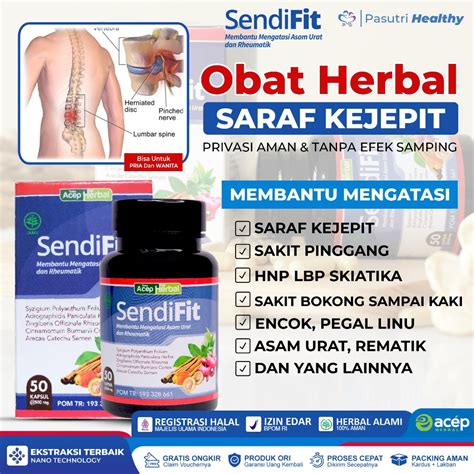 Jual Kapsul Sendifit Obat Herbal Saraf Kejepit Sakit Pinggang Dan Kaki