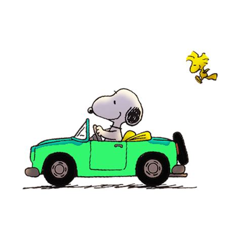 Snoopy Drive Car Cute - Snoopy - T-Shirt | TeePublic