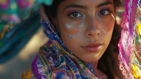 Premium Photo Close Up Of A Person Wearing A Headdress