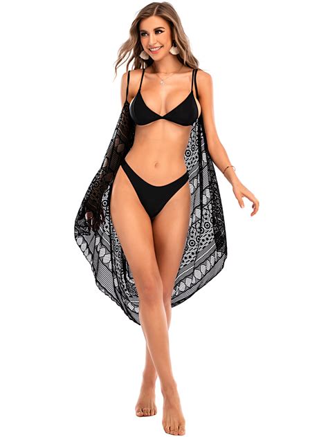 LELINTA Women Bathing Suit Lace Hollow Crochet Bikini Cover Up Swimwear