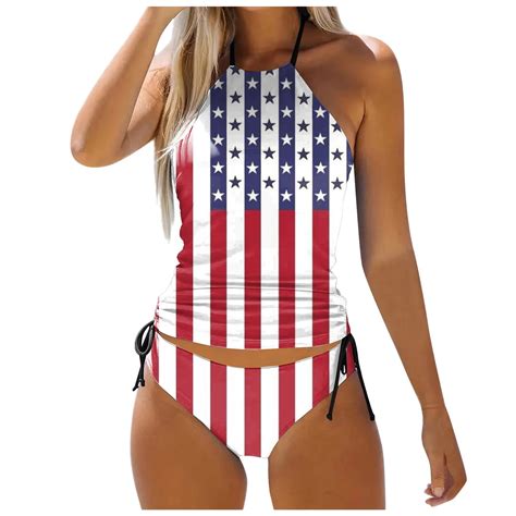 Gibobby Th Of July Swimsuits For Women Womens Red White And Blue Swimsuit Two Piece Bikini Tank