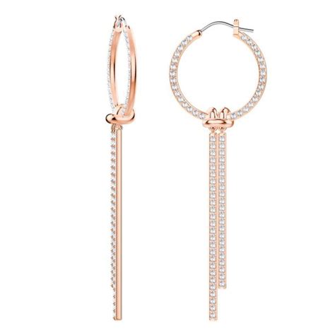 Swarovski Crystal Lifelong Rose Gold Tone Hoop Earrings Reeds Jewelers