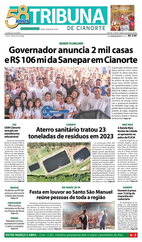 Capa 18062024 Tribuna De Cianorte