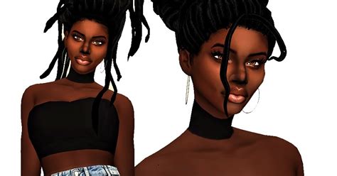 Sims 4 Cc S The Best Ebonix Bluediamondkinks Messy Bun Dreads And Bun It Up Dreads