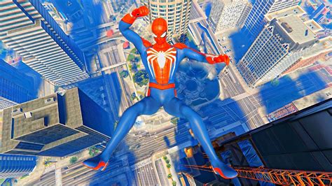 GTA 5 Iron Spiderman Falling Off Highest Building 23 Euphoria