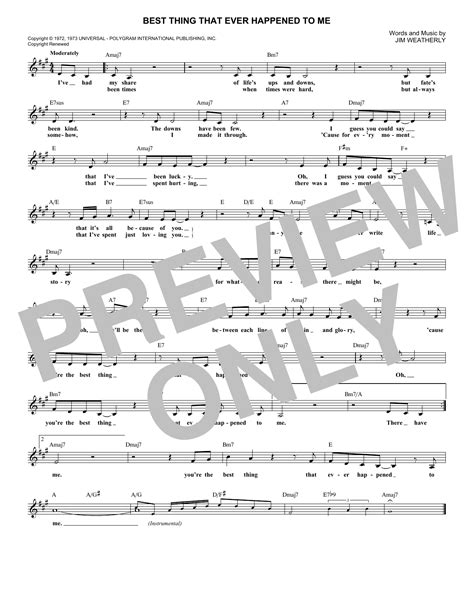 Gladys Knight & The Pips - Best Thing That Ever Happened To Me sheet music