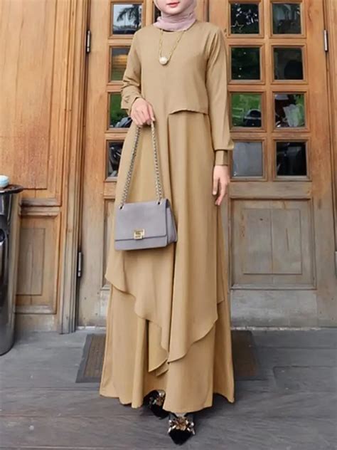 Zanzea Robes Musulmanes Pour Femmes V Tements Islamiques Kaftan Robe