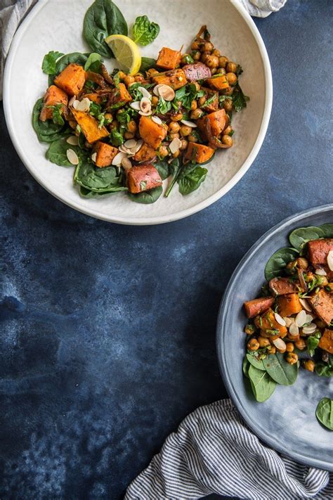 Roasted Sweet Potato Salad With Harissa Chickpeas Recipe Salad With