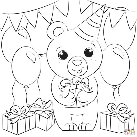 Bears Birthday coloring page | Free Printable Coloring Pages