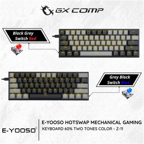 Jual E YOOSO Z11 Two Tones 60 Mini Hotswap Mechanical Gaming Keyboard