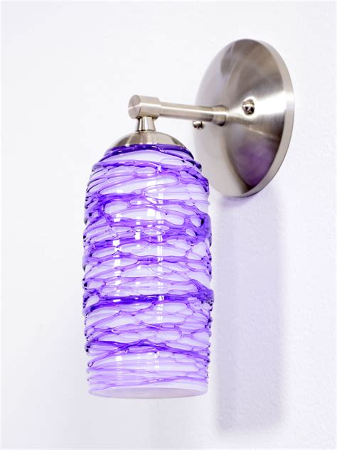 Purple Spun Hand Blown Glass Wall Sconce By Providence Art Glass Proudly Made In Ri Usa