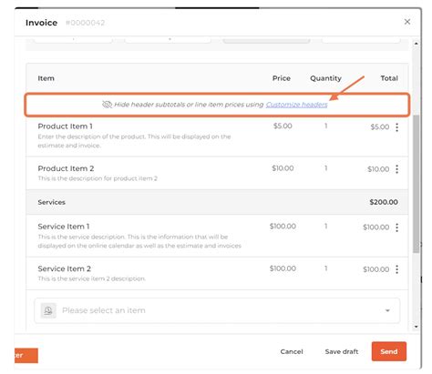 Create An Invoice With Hidden Line Item Prices Thryv