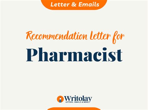 Pharmacist Recommendation Letter: 2 Templates -Writolay.com