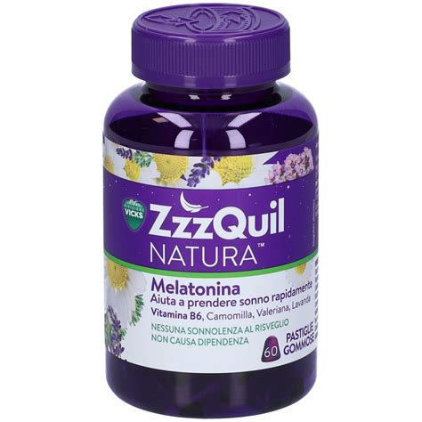 ZzzQuil Natura Integratore Per Dormire Con Melatonina Pura Ed Estratti