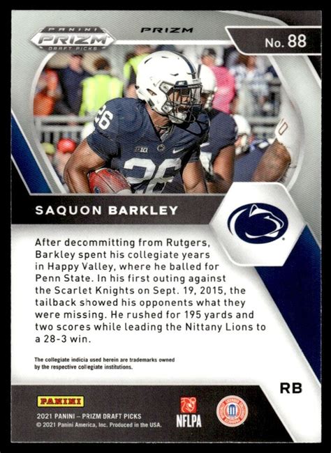 Panini Prizm Draft Silver Prizm Saquon Barkley Penn State Nittany