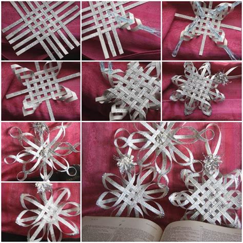 Creative Ideas Diy Woven Paper Snowflake Ornaments