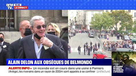 Photo Alain Delon Arrive Aux Obs Ques De Jean Paul Belmondo En L