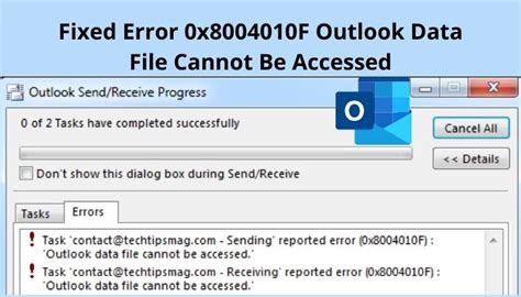 Fixed Error X F Outlook Data File Cannot Be Accessed