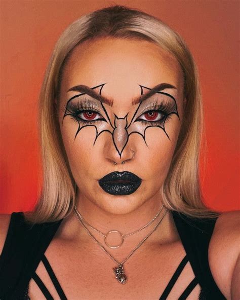 Spooky Halloween Makeup Transformation Ideas Freaking Bat Outline