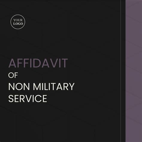 Free Affidavit Of Non Military Service Template Edit Online