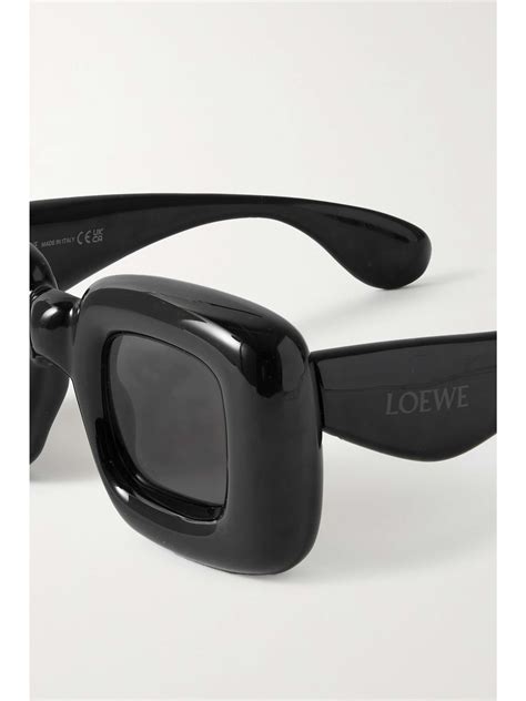 LOEWE EYEWEAR Inflated Oversized Square Frame Acetate Sunglasses NET