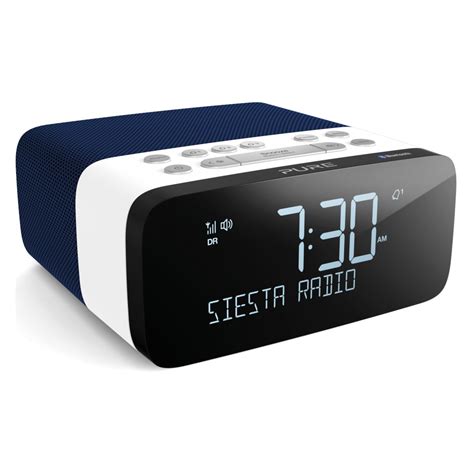 Pure Siesta Rise S Navy Bedside Dab Fm Alarm Clock Radio With Bluetooth High Quality