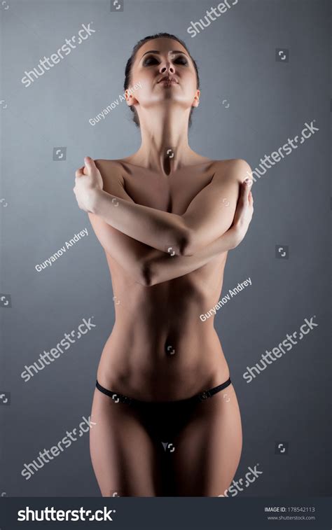 Sexy Naked Woman Posing Hugging Herself Stock Photo Shutterstock