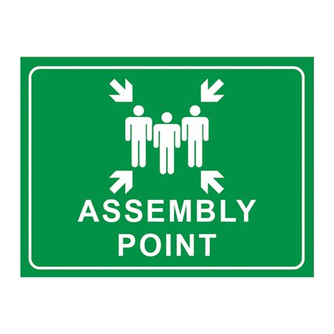 Urban Print Safety Sign Assembly Sign Emergency Assembly Point