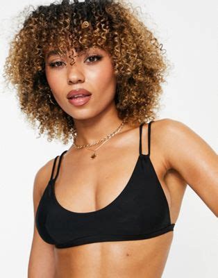 Missguided Mix Match Scoop Neck Bikini Top In Black ASOS