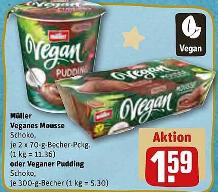 Müller Veganes Mousse Oder Veganer Pudding Angebot bei REWE